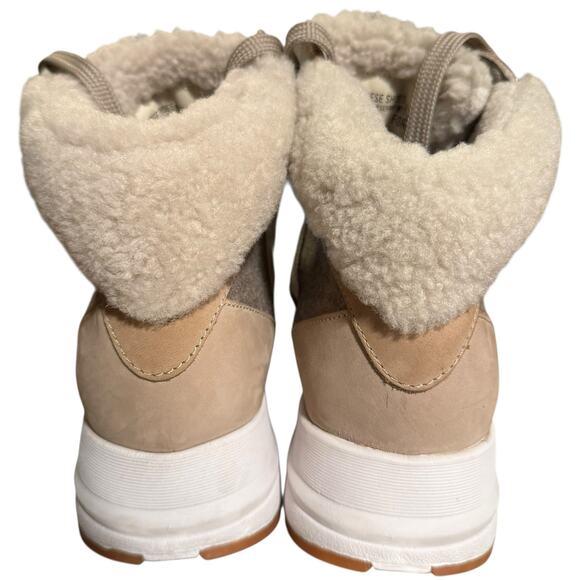 Voile Blanche Maran Flash High Top Two Tone Shearling Sneakers Beige Tan Size 36 - Picture 6 of 11